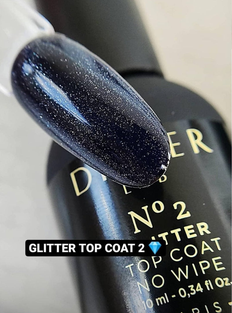 Päällyslakka Glitter No Wipe No2, Didier Lab, 8ml